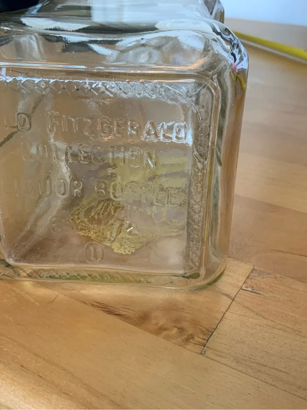 Clear Glass Bourbon Decanter with Gold Eagle Accent